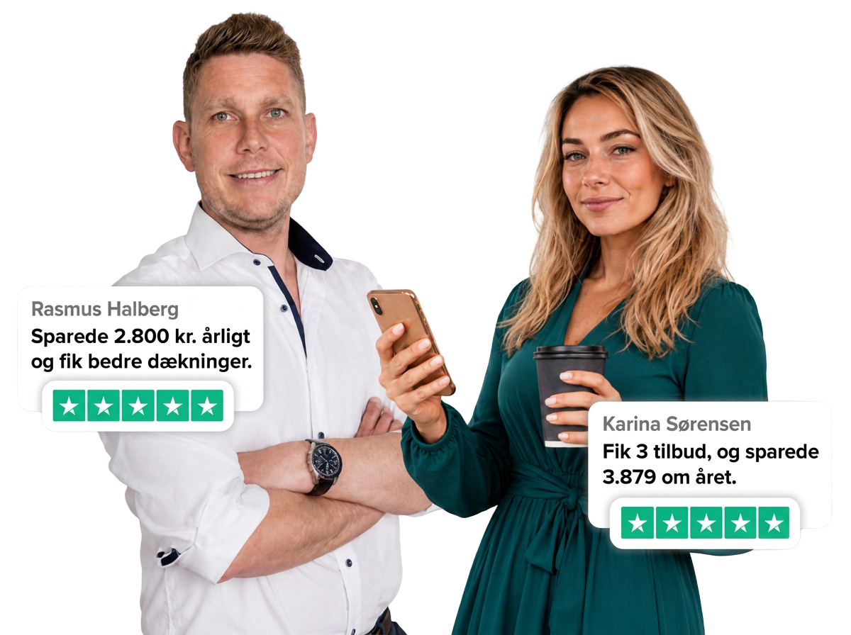 Tilfredse FindForsikring kunder med Trustpilot anmeldelser